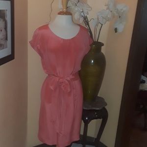 Talbots orange silk dress sz 4